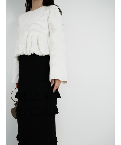 Katrin TOKYO(カトリーントーキョー)の「frill tiered skirt(スカート・レディース・アイボリー/ブラック・XS/FREE)」の19枚目の写真