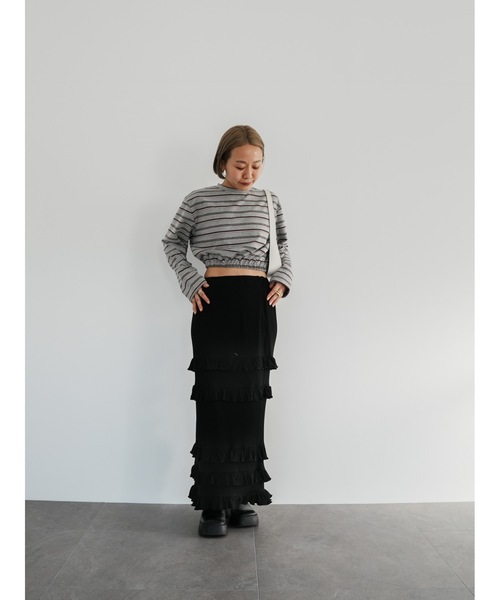 Katrin TOKYO(カトリーントーキョー)の「frill tiered skirt(スカート・レディース・アイボリー/ブラック・XS/FREE)」の21枚目の写真