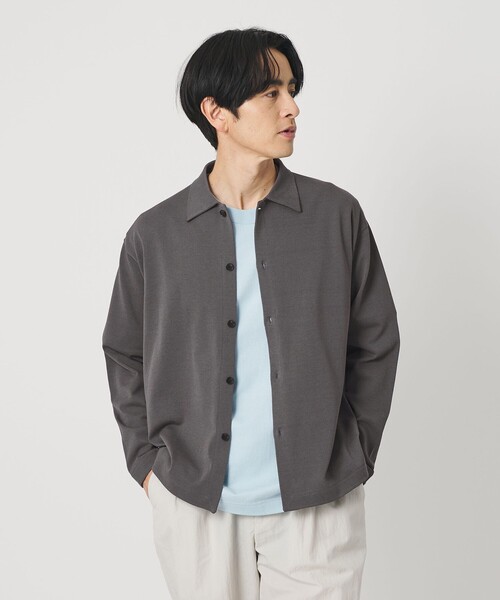 BEAUTY&YOUTH UNITED ARROWS(ビューティーアンドユースユナイテッドアローズ)の「デオドラント ニット シャツ 抗菌防臭 ウォッシャブル(カーディガン/ボレロ・メンズ・ダークグレー/ブラック・L/XL/M/S)」の2枚目の写真
