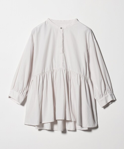 A DAY IN THE LIFE UNITED ARROWS(アデイインザライフユナイテッドアローズ)の「ペプラム ギャザー ブラウス 7分袖<A DAY IN THE LIFE>(シャツ/ブラウス・レディース・ネイビー/ライム/ダークブラウン/オフホワイト・FREE)」の1枚目の写真