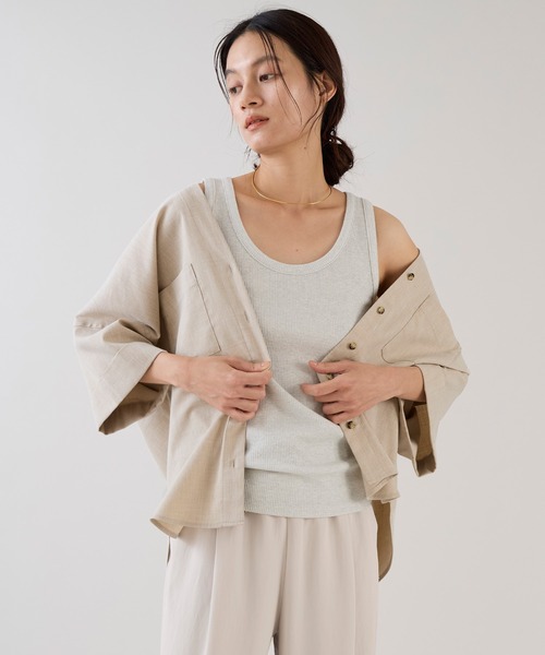 marmors（マルモア）の「【marmors】グリッターベーシックタンクトップ（タンクトップ・レディース・チャコールグレー/オートミール/ゴールド/シルバー・36）」の5枚目の写真