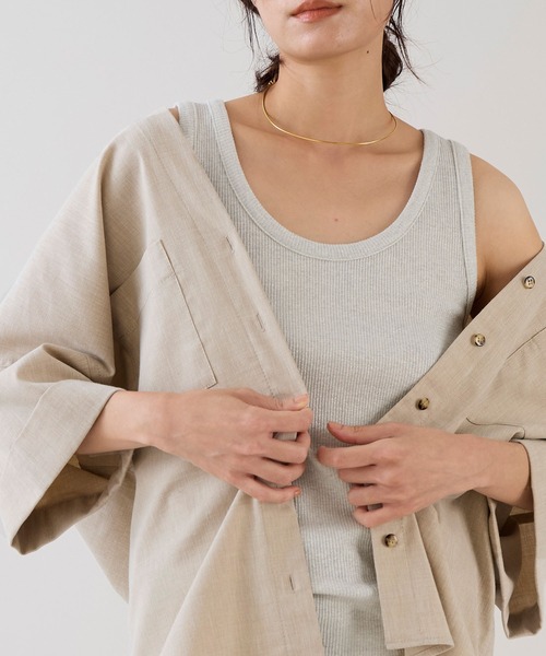 marmors（マルモア）の「【marmors】グリッターベーシックタンクトップ（タンクトップ・レディース・チャコールグレー/オートミール/ゴールド/シルバー・36）」の6枚目の写真