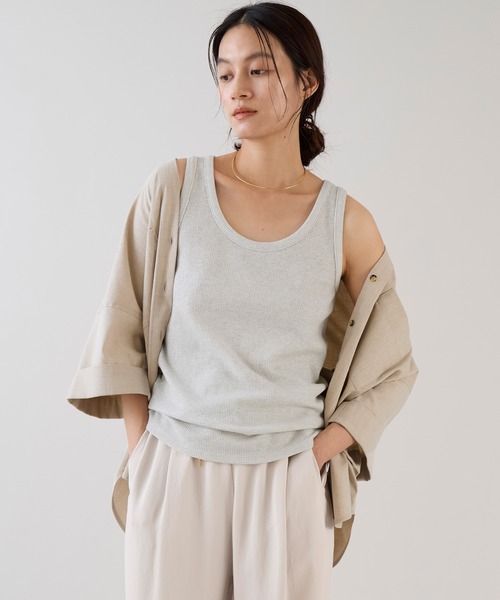 marmors（マルモア）の「【marmors】グリッターベーシックタンクトップ（タンクトップ・レディース・チャコールグレー/オートミール/ゴールド/シルバー・36）」の7枚目の写真