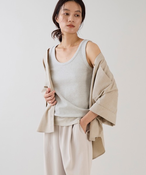 marmors（マルモア）の「【marmors】グリッターベーシックタンクトップ（タンクトップ・レディース・チャコールグレー/オートミール/ゴールド/シルバー・36）」の8枚目の写真