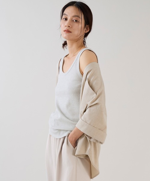 marmors（マルモア）の「【marmors】グリッターベーシックタンクトップ（タンクトップ・レディース・チャコールグレー/オートミール/ゴールド/シルバー・36）」の9枚目の写真