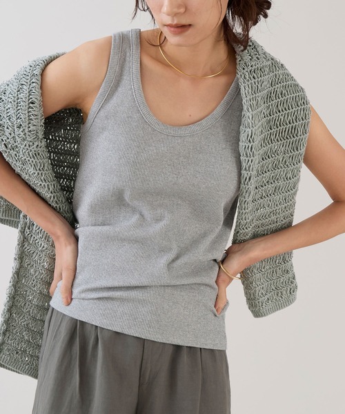 marmors（マルモア）の「【marmors】グリッターベーシックタンクトップ（タンクトップ・レディース・チャコールグレー/オートミール/ゴールド/シルバー・36）」の15枚目の写真