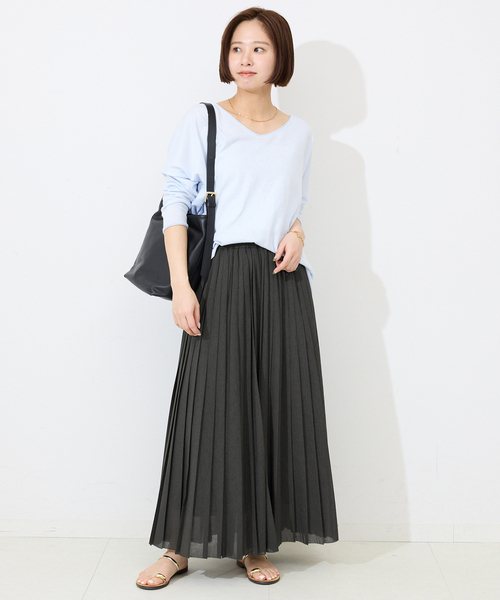 SLOBE IENA（スローブイエナ）の「《WEB限定/追加》PEボイルプリーツスカート（スカート・レディース・ピンク/ホワイト/チャコールグレー・FREE）」の20枚目の写真