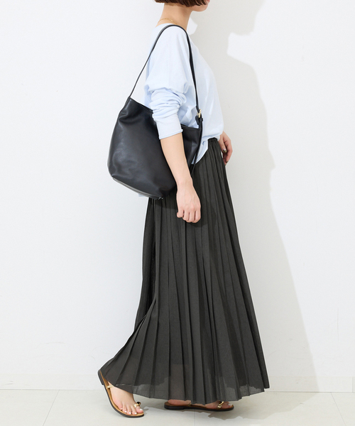 SLOBE IENA（スローブイエナ）の「《WEB限定/追加》PEボイルプリーツスカート（スカート・レディース・ピンク/ホワイト/チャコールグレー・FREE）」の22枚目の写真