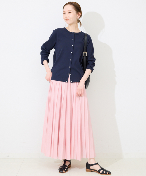 SLOBE IENA（スローブイエナ）の「《WEB限定/追加》PEボイルプリーツスカート（スカート・レディース・ピンク/ホワイト/チャコールグレー・FREE）」の5枚目の写真