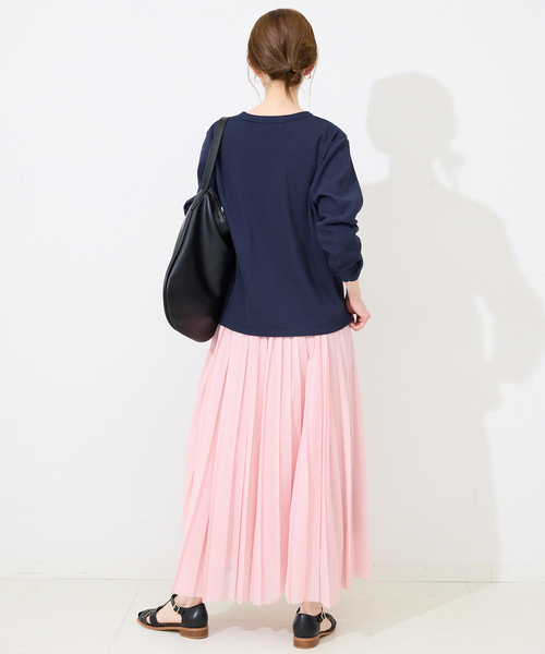 SLOBE IENA（スローブイエナ）の「《WEB限定/追加》PEボイルプリーツスカート（スカート・レディース・ピンク/ホワイト/チャコールグレー・FREE）」の7枚目の写真