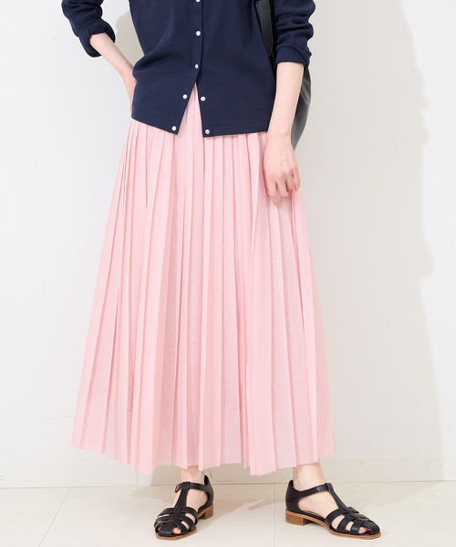 SLOBE IENA（スローブイエナ）の「《WEB限定/追加》PEボイルプリーツスカート（スカート・レディース・ピンク/ホワイト/チャコールグレー・FREE）」の10枚目の写真