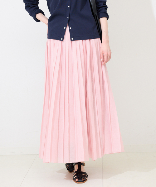 SLOBE IENA（スローブイエナ）の「《WEB限定/追加》PEボイルプリーツスカート（スカート・レディース・ピンク/ホワイト/チャコールグレー・FREE）」の11枚目の写真