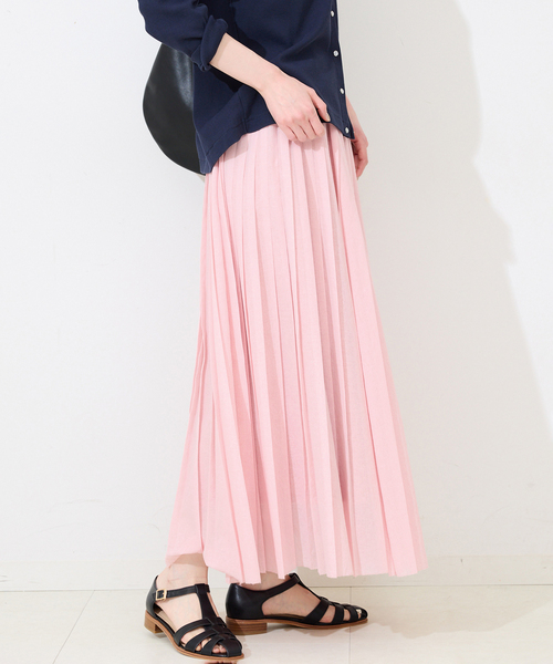 SLOBE IENA（スローブイエナ）の「《WEB限定/追加》PEボイルプリーツスカート（スカート・レディース・ピンク/ホワイト/チャコールグレー・FREE）」の12枚目の写真