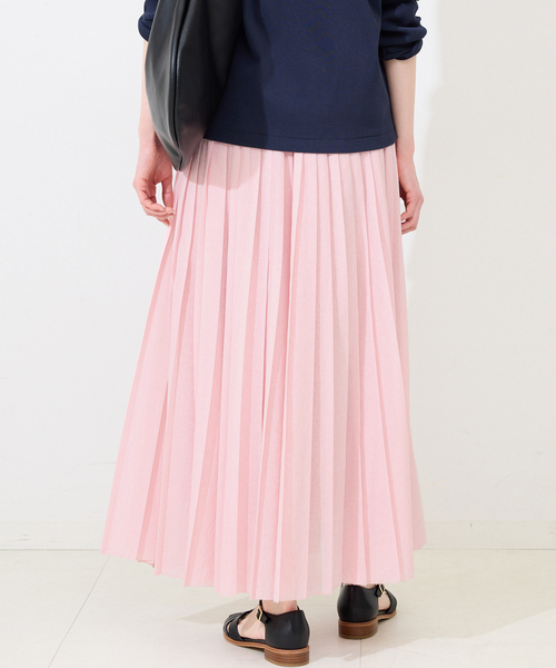 SLOBE IENA（スローブイエナ）の「《WEB限定/追加》PEボイルプリーツスカート（スカート・レディース・ピンク/ホワイト/チャコールグレー・FREE）」の13枚目の写真