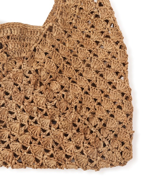 SALON adam et rope'（サロン アダム エ ロペ）の「【African Square（アフリカンスクエアー）】ラフィアバッグ平底パッチワーク扇（ハンドバッグ・レディース・ブラウン・FREE）」の10枚目の写真