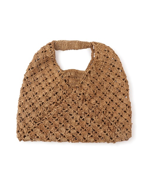 SALON adam et rope'（サロン アダム エ ロペ）の「【African Square（アフリカンスクエアー）】ラフィアバッグ平底パッチワーク扇（ハンドバッグ・レディース・ブラウン・FREE）」の11枚目の写真