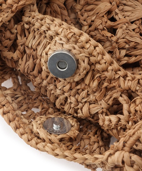 SALON adam et rope'（サロン アダム エ ロペ）の「【African Square（アフリカンスクエアー）】ラフィアバッグ平底パッチワーク扇（ハンドバッグ・レディース・ブラウン・FREE）」の12枚目の写真