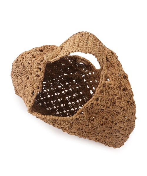 SALON adam et rope'（サロン アダム エ ロペ）の「【African Square（アフリカンスクエアー）】ラフィアバッグ平底パッチワーク扇（ハンドバッグ・レディース・ブラウン・FREE）」の14枚目の写真