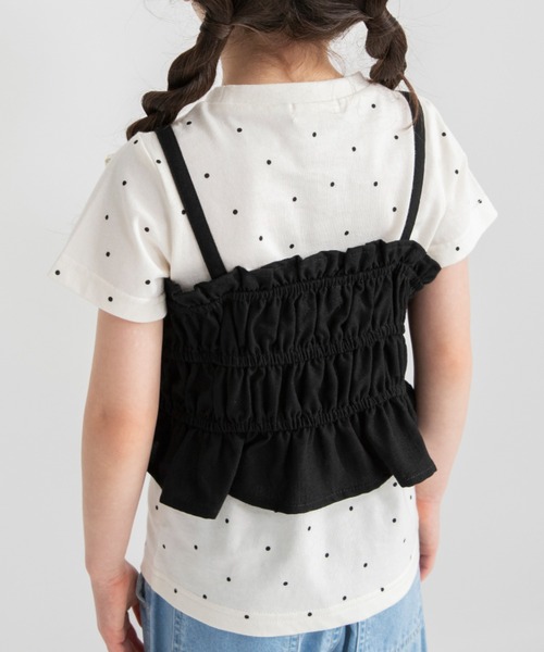 BRANSHES（ブランシェス）の「半袖Tシャツ×キャミソールセット（Tシャツ/カットソー・キッズ・サックスブルー/ブラック・90/100/140/110/130/150/120）」の12枚目の写真