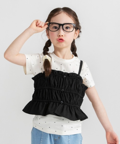 BRANSHES（ブランシェス）の「半袖Tシャツ×キャミソールセット（Tシャツ/カットソー・キッズ・サックスブルー/ブラック・90/100/140/110/130/150/120）」の11枚目の写真