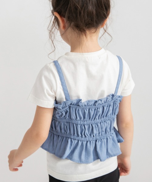 BRANSHES（ブランシェス）の「半袖Tシャツ×キャミソールセット（Tシャツ/カットソー・キッズ・サックスブルー/ブラック・90/100/140/110/130/150/120）」の19枚目の写真