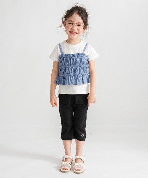 BRANSHES（ブランシェス）の「半袖Tシャツ×キャミソールセット（Tシャツ/カットソー・キッズ・サックスブルー/ブラック・90/100/140/110/130/150/120）」の16枚目の写真