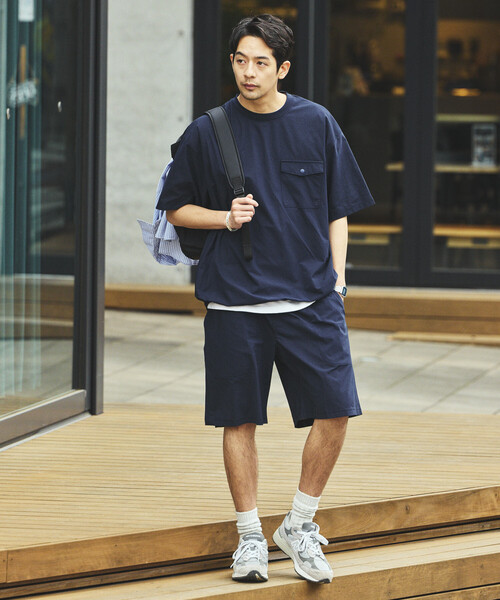 FREAK'S STORE(フリークスストア)の「パッカブル ショートスリーブ トラベルセットアップ Fabric by SOLOTEX(R) ミニバッグ付き 吸水速乾(Tシャツ/カットソー・メンズ・チャコールグレー/ブラック/グレー系その他/オリーブ/ブラウン/ネイビー・SMALL/MEDIUM/LARGE)」の6枚目の写真