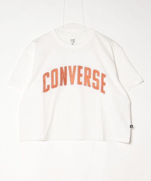 CONVERSE（コンバース）の「コンバース  CV FELT LOGO TEE L 半袖Tシャツ（Tシャツ/カットソー・レディース・ホワイト/ブラック・M/L）」の10枚目の写真