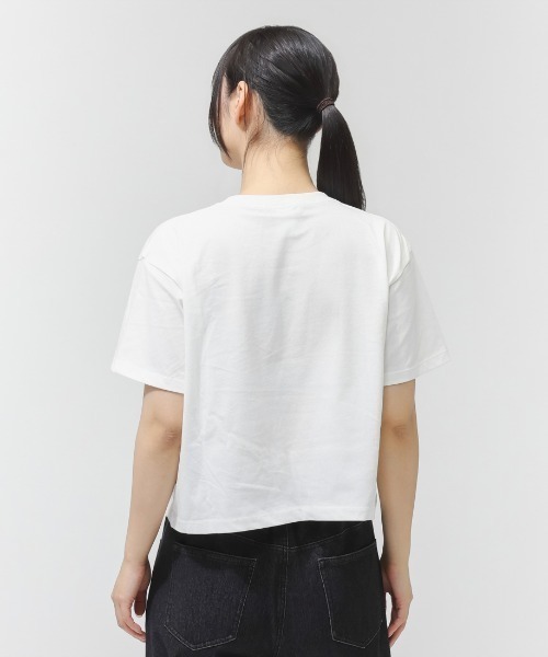 CONVERSE（コンバース）の「コンバース  CV FELT LOGO TEE L 半袖Tシャツ（Tシャツ/カットソー・レディース・ホワイト/ブラック・M/L）」の4枚目の写真