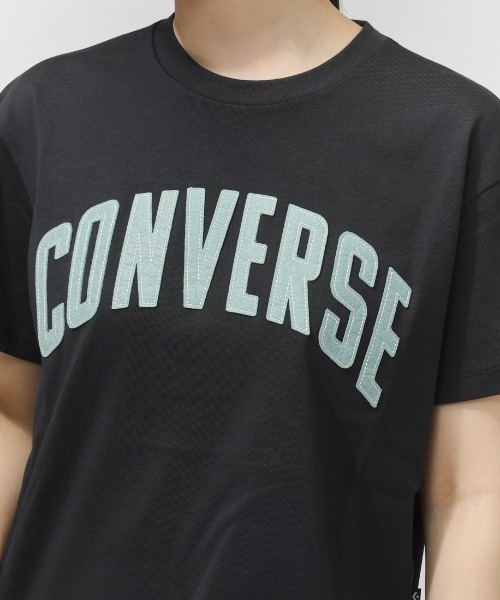 CONVERSE（コンバース）の「コンバース  CV FELT LOGO TEE L 半袖Tシャツ（Tシャツ/カットソー・レディース・ホワイト/ブラック・M/L）」の7枚目の写真