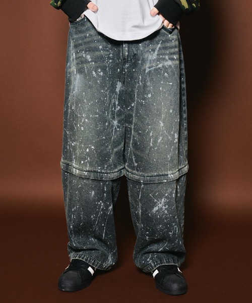 Subciety（サブサエティ）の「Painted 2way denim pants（デニムパンツ・メンズ・ブラック/インディゴブルー・X-LARGE/LARGE/MEDIUM/SMALL）」の2枚目の写真