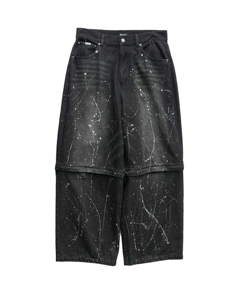 Subciety（サブサエティ）の「Painted 2way denim pants（デニムパンツ・メンズ・ブラック/インディゴブルー・X-LARGE/LARGE/MEDIUM/SMALL）」の3枚目の写真