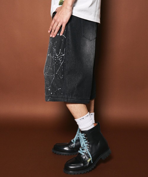 Subciety（サブサエティ）の「Painted 2way denim pants（デニムパンツ・メンズ・ブラック/インディゴブルー・X-LARGE/LARGE/MEDIUM/SMALL）」の13枚目の写真