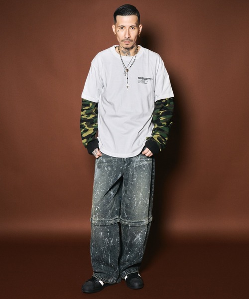Subciety（サブサエティ）の「Painted 2way denim pants（デニムパンツ・メンズ・ブラック/インディゴブルー・X-LARGE/LARGE/MEDIUM/SMALL）」の20枚目の写真