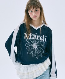 MESH JERSEY TOP LONG SLEEVE FLOWERMARDI / メッシュ ジャージ トップス ロングスリーブ フラワーマルディ