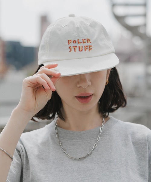 POLeR(ポーラー)の「POLeR/ポーラー FESTIVAL EMB NYLON CAP 2026年 夏 夏服(キャップ・メンズ・グリーン/ブラック/オフホワイト・ONE SIZE)」の2枚目の写真
