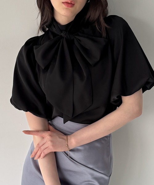 junoah(ジュノア)の「【取り外し可】ボリュームスリーブボウタイブラウス(シャツ/ブラウス・レディース・ブラック/ホワイト/アイボリー・LARGE/MEDIUM/SMALL)」の12枚目の写真