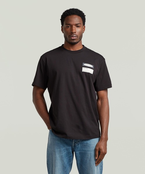 G-STAR(ジースター)の「Box Globe Graphic T-Shirt/フロントボックスグラフィックロゴTシャツ(Tシャツ/カットソー・メンズ・ホワイト/ダークブラック・SMALL/MEDIUM/LARGE/X-LARGE/X-SMALL)」の1枚目の写真