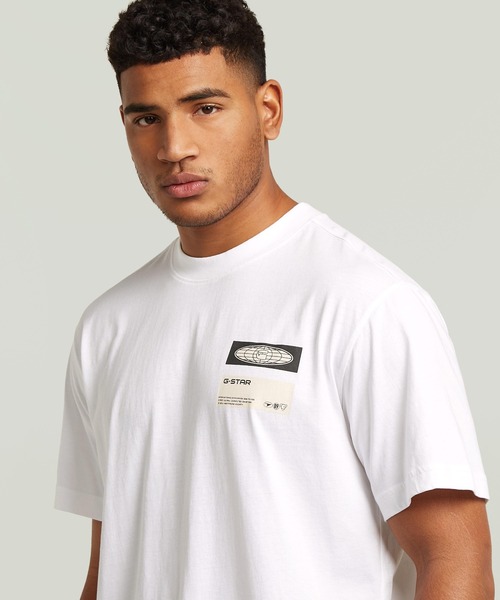 G-STAR(ジースター)の「Box Globe Graphic T-Shirt/フロントボックスグラフィックロゴTシャツ(Tシャツ/カットソー・メンズ・ホワイト/ダークブラック・SMALL/MEDIUM/LARGE/X-LARGE/X-SMALL)」の15枚目の写真
