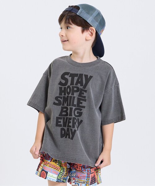 F.O.KIDS(エフオーキッズ)の「5柄ガーメントダイ半袖Tシャツ(Tシャツ/カットソー・キッズ・エメラルド/ピンク/キャメル/イエロー/チャコール・160/150/140/130/120/110/100/90/80)」の1枚目の写真