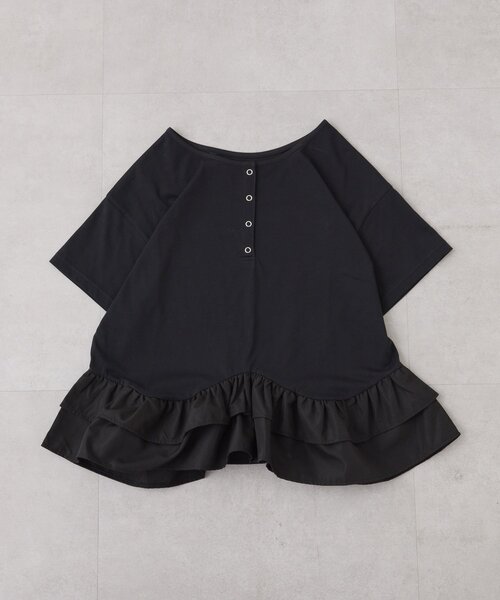 CIAOPANIC TYPY（チャオパニックティピー）の「【UVカット/接触冷感/前後2WAY】裾フリルヘンリーネックデザインTee（Tシャツ/カットソー・レディース・ホワイト/カーキ/ブラック・ONE SIZE）」の18枚目の写真
