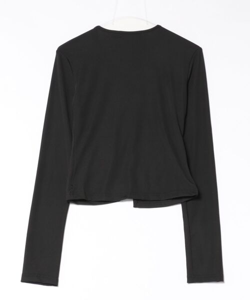 Ritzy（リッツィー）の「前身くり抜き フェイクレイヤード水玉トッド柄ロングスリーブ（Tシャツ/カットソー・レディース・ブラック・M/L/S）」の10枚目の写真