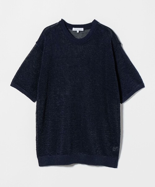 A DAY IN THE LIFE UNITED ARROWS(アデイインザライフユナイテッドアローズ)の「リネンライク テンジク ニットTシャツ-ウォッシャブル-<A DAY IN THE LIFE>(ニット/セーター・メンズ・ネイビー/ライトグレー/オリーブ・L/M)」の1枚目の写真