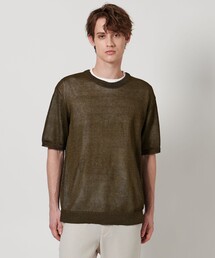 リネンライク テンジク ニットTシャツ-ウォッシャブル-<A DAY IN THE LIFE>
