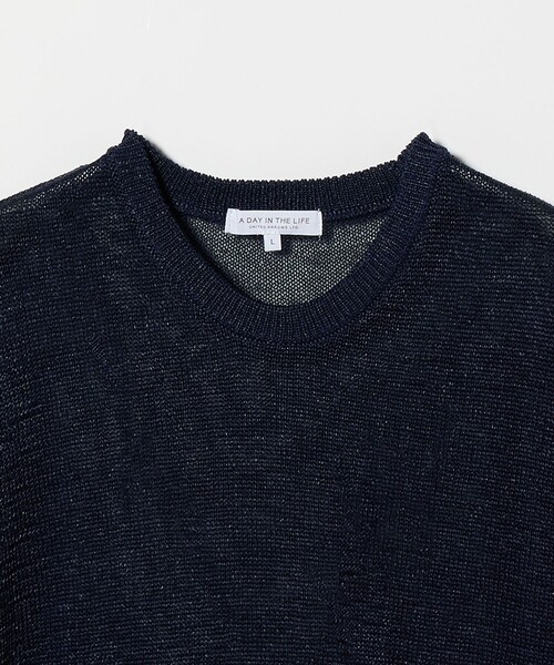 A DAY IN THE LIFE UNITED ARROWS(アデイインザライフユナイテッドアローズ)の「リネンライク テンジク ニットTシャツ-ウォッシャブル-<A DAY IN THE LIFE>(ニット/セーター・メンズ・ネイビー/ライトグレー/オリーブ・L/M)」の9枚目の写真