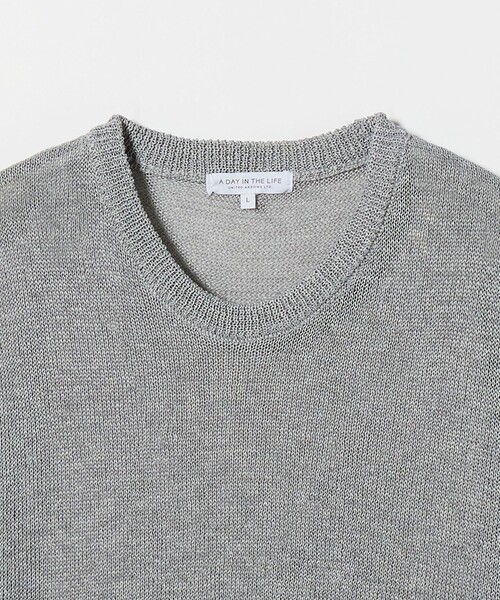 A DAY IN THE LIFE UNITED ARROWS(アデイインザライフユナイテッドアローズ)の「リネンライク テンジク ニットTシャツ-ウォッシャブル-<A DAY IN THE LIFE>(ニット/セーター・メンズ・ネイビー/ライトグレー/オリーブ・L/M)」の12枚目の写真
