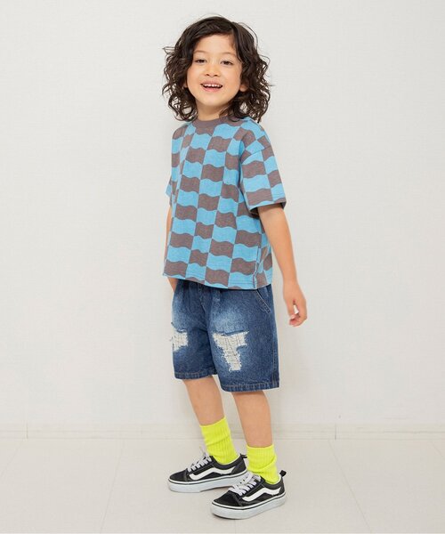 BREEZE（ブリーズ）の「【WEB限定】ダメージデニムハーフパンツ（デニムパンツ・キッズ・サックスブルー/ネイビー・150/140/130/120/110/100/90）」の15枚目の写真