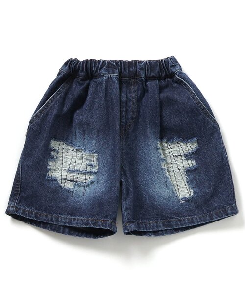 BREEZE（ブリーズ）の「【WEB限定】ダメージデニムハーフパンツ（デニムパンツ・キッズ・サックスブルー/ネイビー・150/140/130/120/110/100/90）」の11枚目の写真