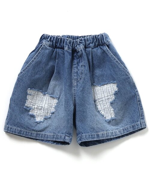 BREEZE（ブリーズ）の「【WEB限定】ダメージデニムハーフパンツ（デニムパンツ・キッズ・サックスブルー/ネイビー・150/140/130/120/110/100/90）」の10枚目の写真