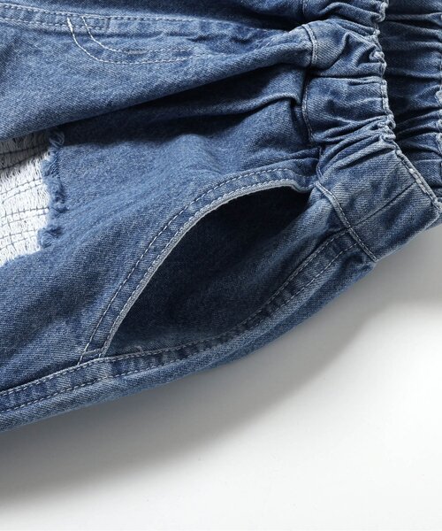 BREEZE（ブリーズ）の「【WEB限定】ダメージデニムハーフパンツ（デニムパンツ・キッズ・サックスブルー/ネイビー・150/140/130/120/110/100/90）」の8枚目の写真